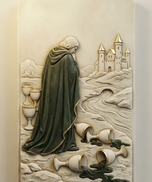 컵 5 타로 카드 그림